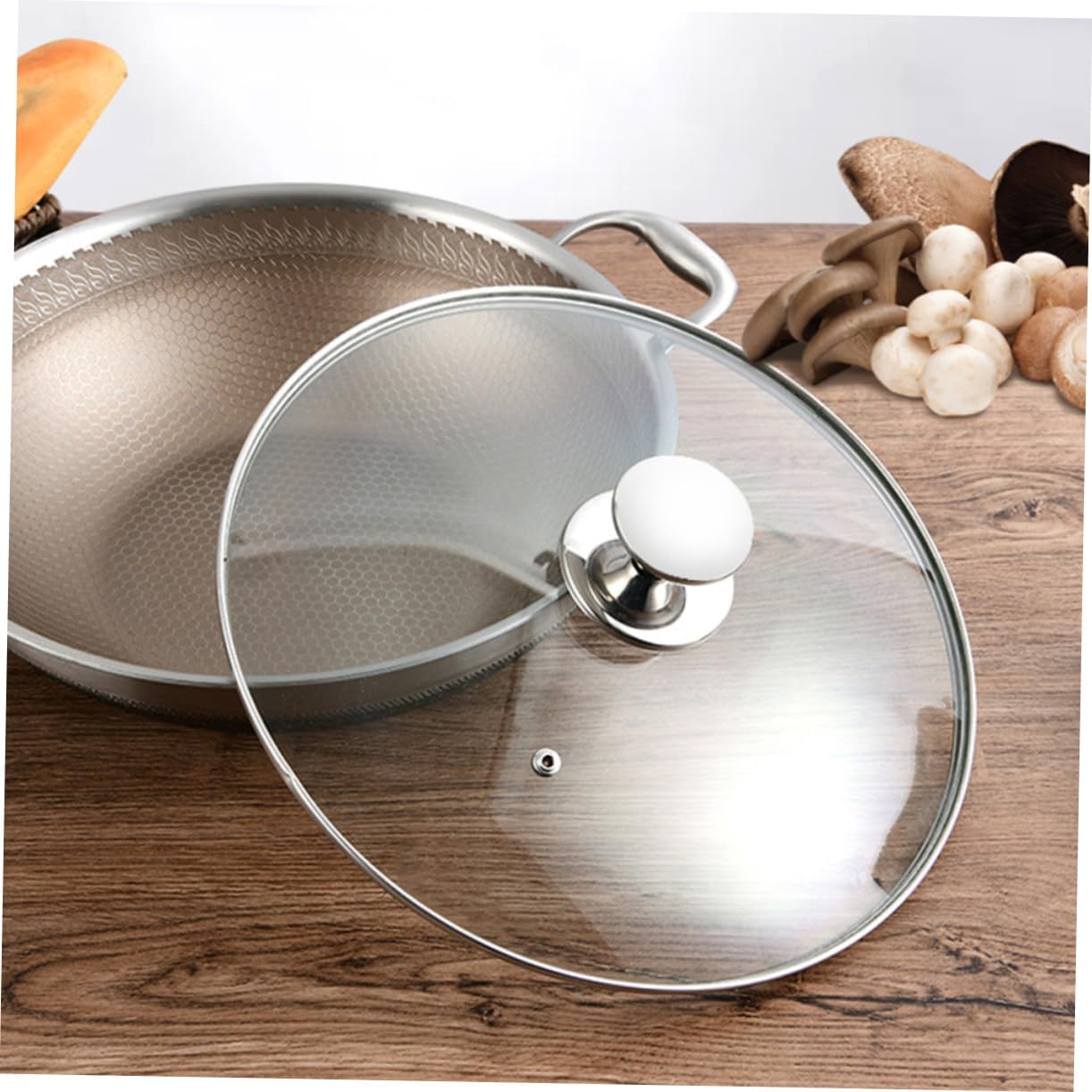 ABOOFAN 1Pc Multi Functional Pot Cover Heat Resistant Tempered Lid for Kitchen Cookware Visible Design for Easy Monitoring for Home Restaurant and Hotel Use