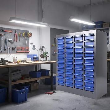 40 Drawers 25" H x 21" D x 9" W Bolt and Nut Organizer, Alloy Steel Parts Cabinet with Shelfs & Labels Bolt and Nut Tool Storage Cabinet for Workshop Tool & Hardware Storage and Organization