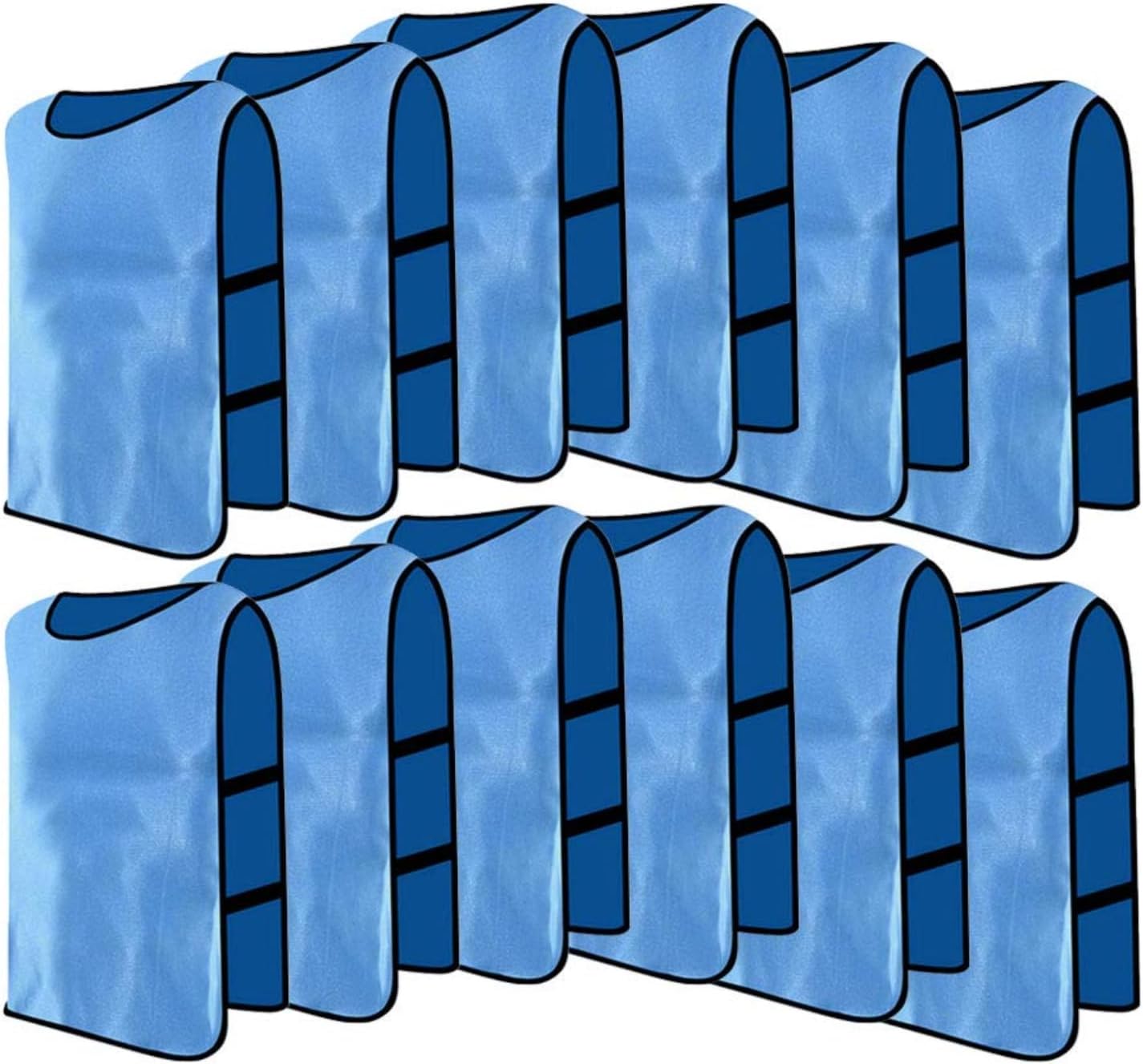 12 Pack Team Training Vest, Jerseys Bibs Breathable Adults Team Sports Pinnies Jerseys Numbered Practice Jerseys for Adult Youth