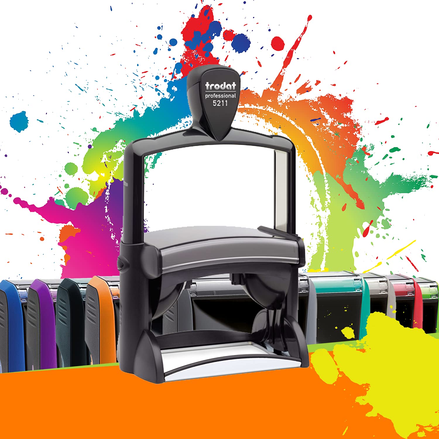Trodat Metal Line 5211 - Timbro autoinchiostrante personalizzabile - King Size 12 righe - Dimensioni piastra 85 x 55 mm