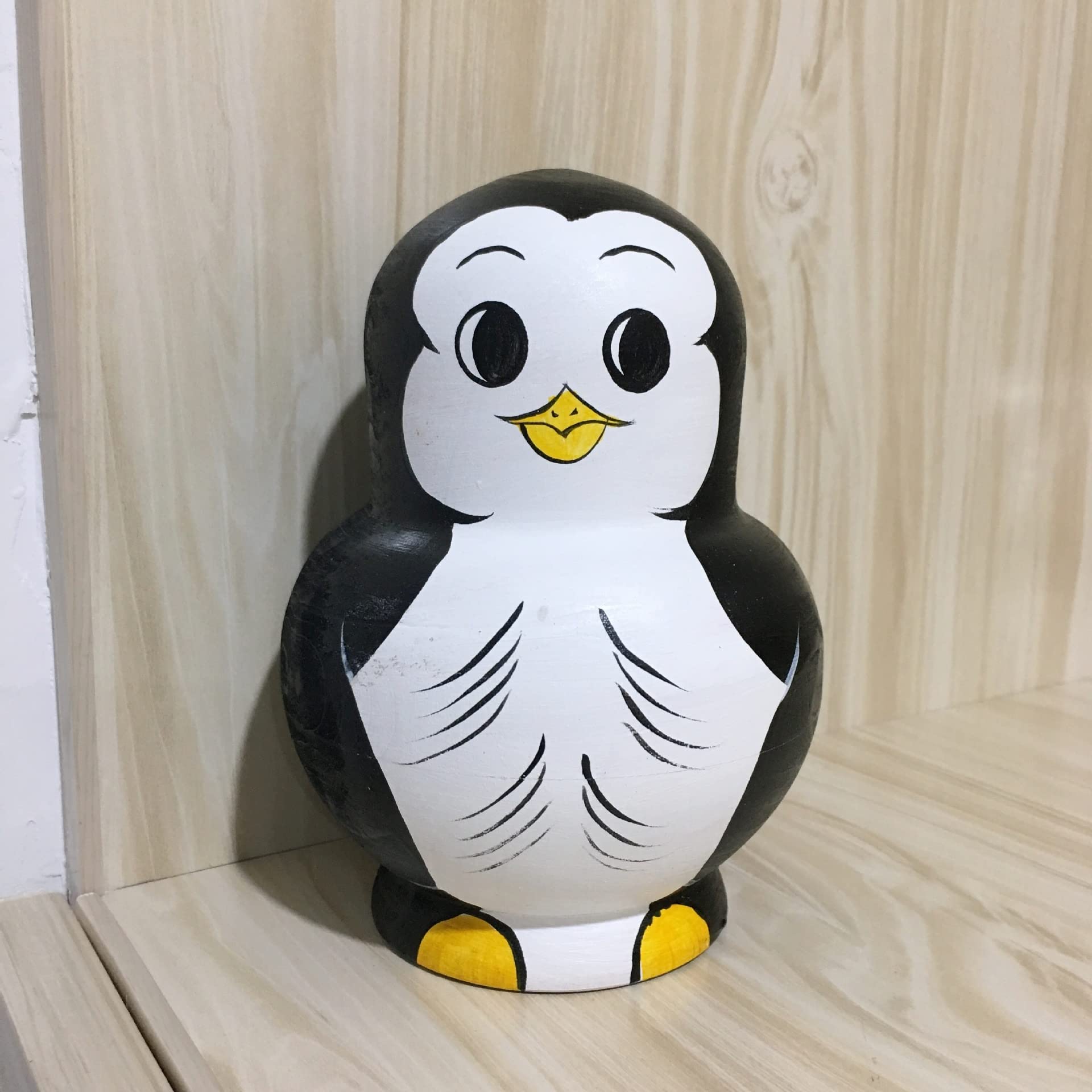 Rosyjska Matrioszka Lalka Rosyjska Matryoshka 10 Sztuk Penguin Matryoshka Doll Zabawki Edukacyjne Etniczne Charakterystyczne Kreatywne Ręcznie Matrioszka Rosyjska