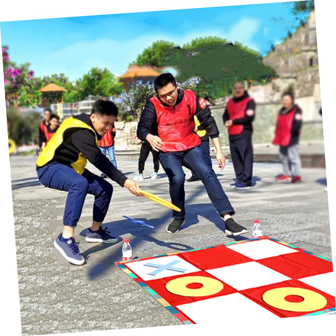 Juego de Tres en Raya Gigante Portátil Marco para Exterior
