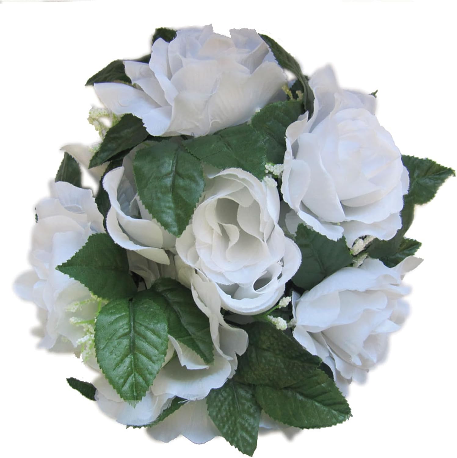 Simply Elegant 9 inch Flower Candle Ring Roses Floral Arrangement Artificial Flowers Wedding Party Centerpieces Bouquets Supplies - 12 Count - 2 ¾" Diameter Opening (White)