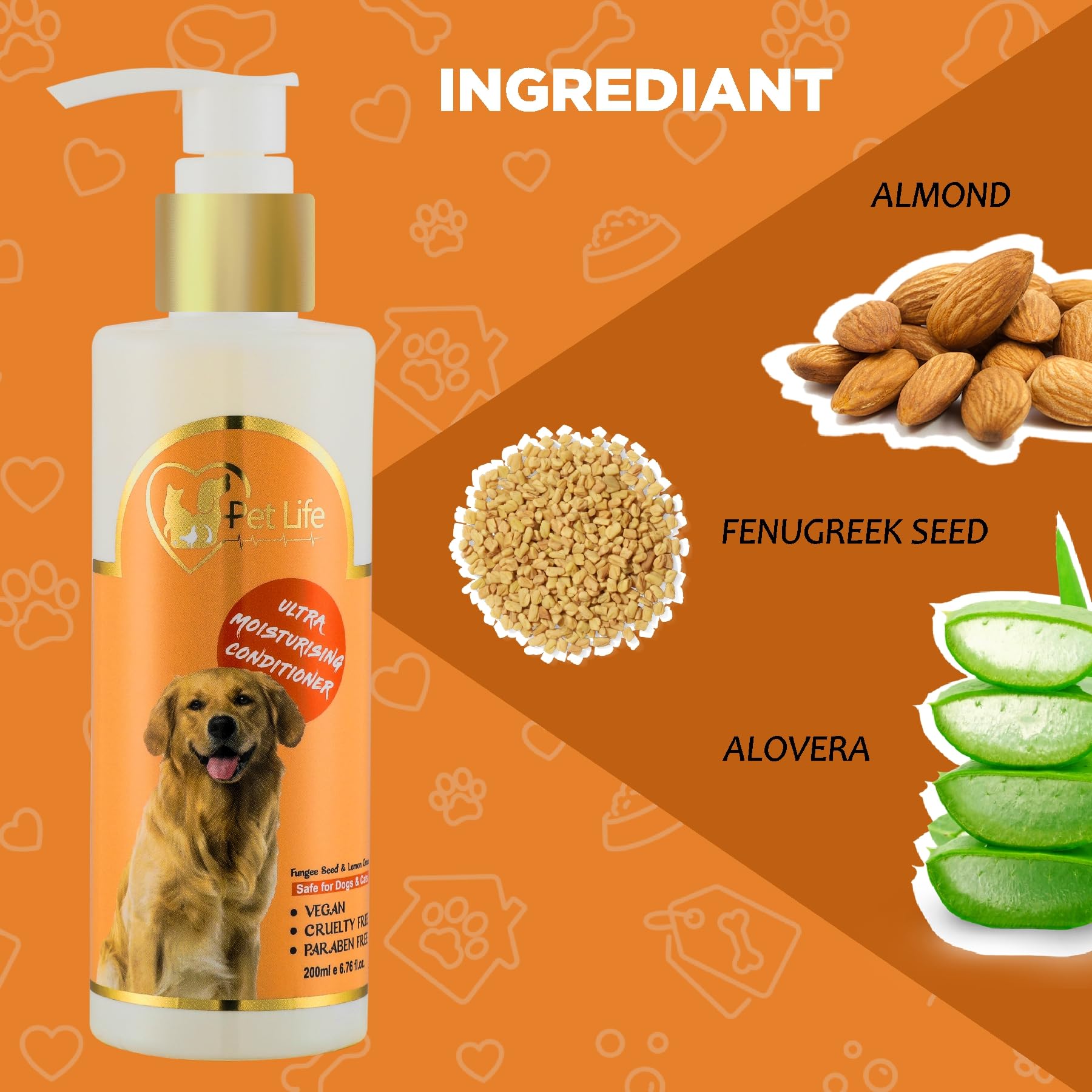 Pet Life Organic Ultra Moisturising Dog Conditioner for Shih Tzu Dog & Puppy | Shiny & Healthy Coat | Silky, Soft & Smooth Hair Suitable for All Type of Dog, Paraben Free – 200ml 2