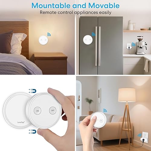 Miniatura 5 de LoraTap Adaptador de enchufe de control remoto con control remoto interruptor inalámbrico de rango de 656 pies para luces y electrodomésticos no