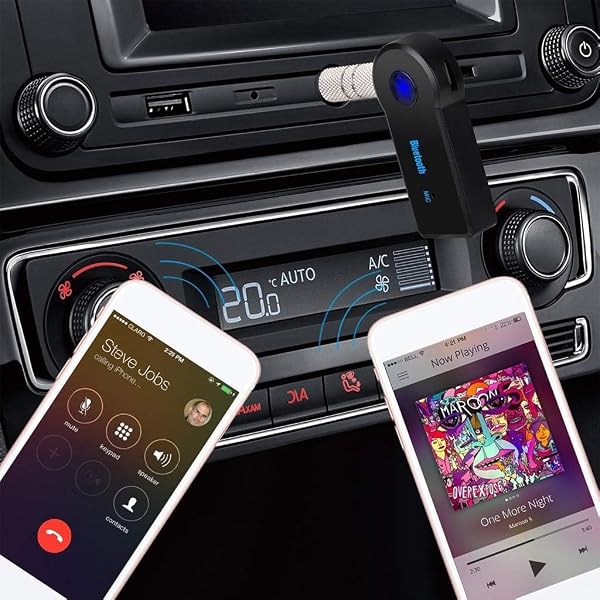 Ricevitore Audio Bluetooth con Microfono, Adattatore Wireless Jack 3.5mm, Nero - 2