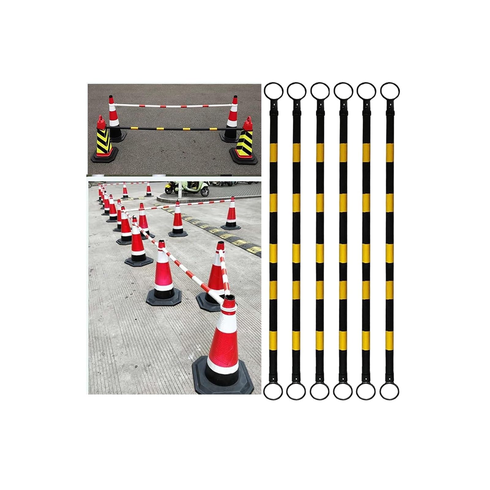 Barrière de sécurité réfléchissante portable et rétractable pour parking