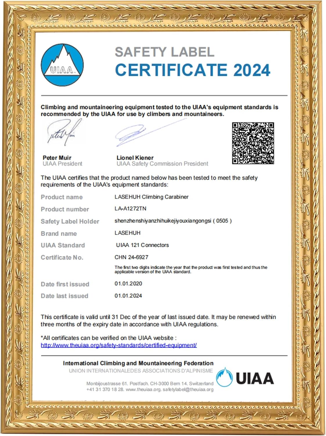 UIAA Certified 25KN Auto Locking Climbing Carabiner Clips, D Shaped, Twist Lock, and Heavy Duty Carabiners for Rock Climbing, Rappelling,3.93 Inch, Large Size. - Image 4