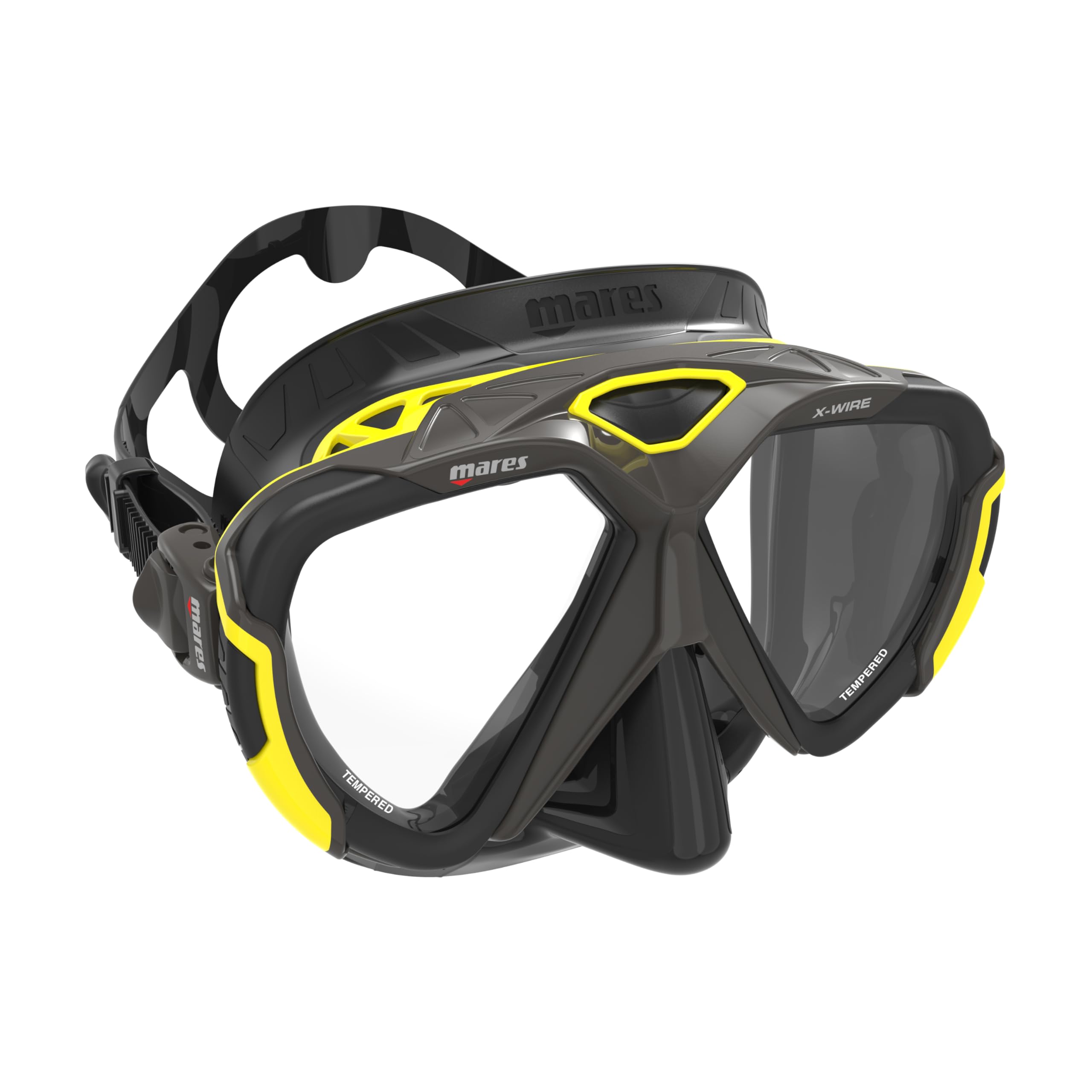 Mares X-Wire Silicone Diving Mask Adult Unisex Black and Yellow