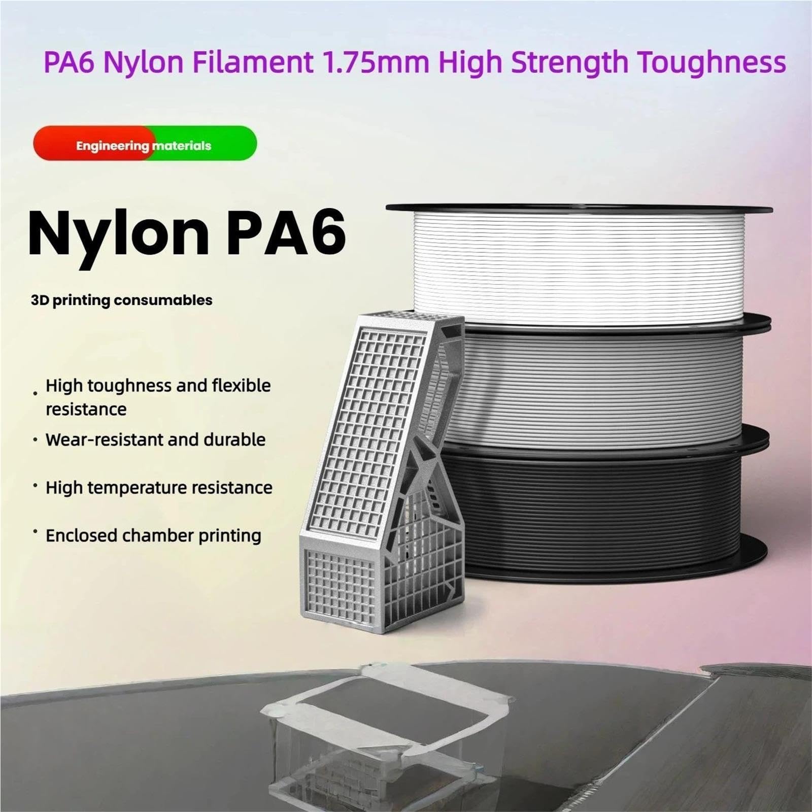 PA6-Nylonfilament, 1,75 Mm, Hohe Zähigkeit For FDM-3D-Drucker