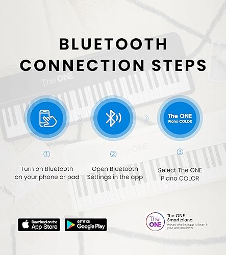 Miniatura 21 de The ONE Teclado inteligente COLOR Teclado de piano de 61 teclas, teclado de música con 256 timbres, 64 polifonía, 2 altavoces, luces LED integradas