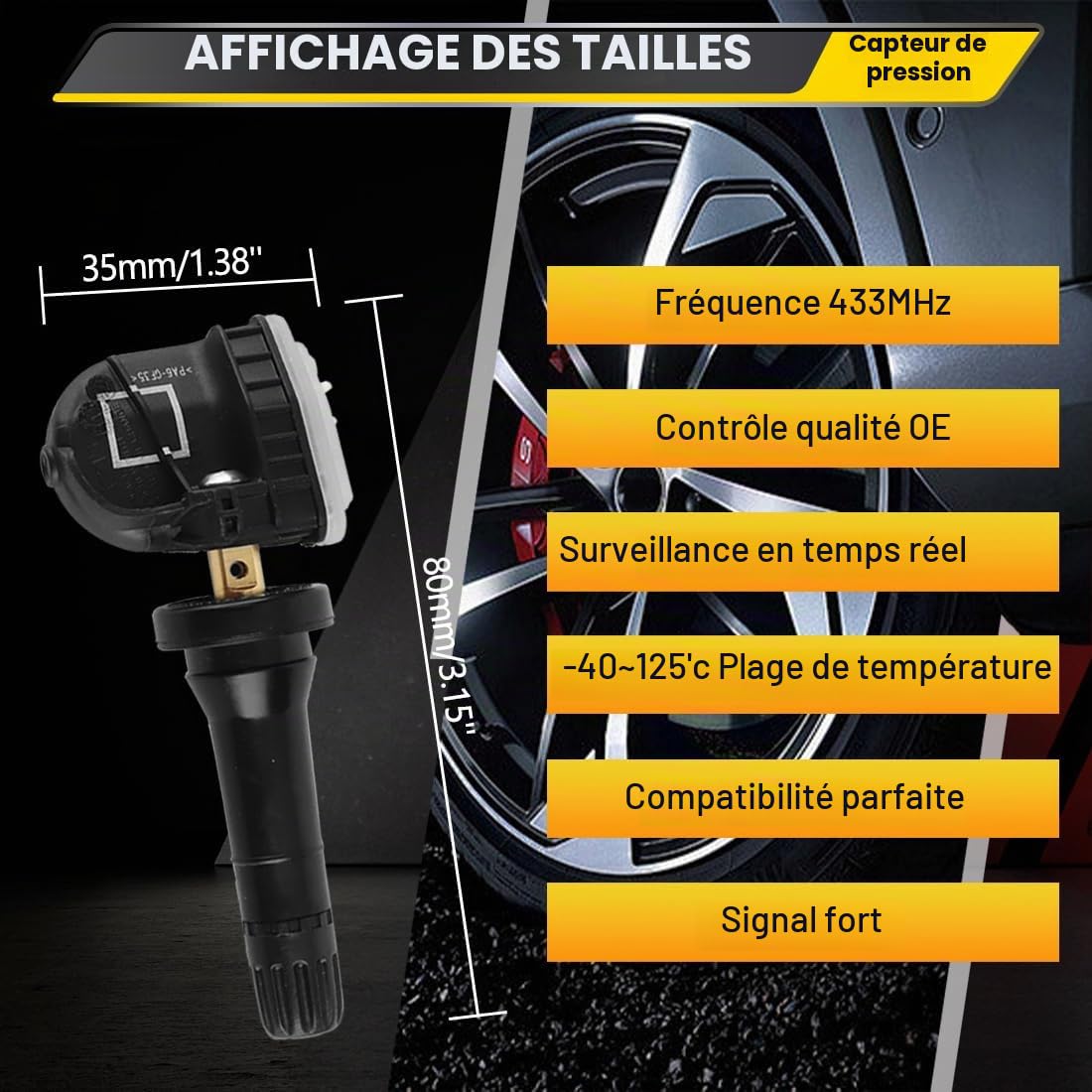 Capteur pression pneus 4Pcs TPMS pour Ford