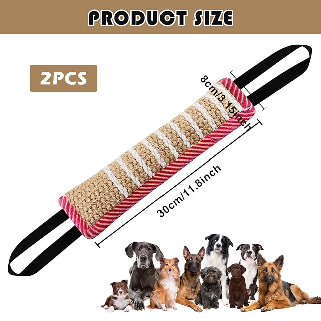 Foto 2 de 7 de BORDEAG Salchichas mordedoras para Perros: 2 Piezas de Yute de 30 cm con 2 Asas