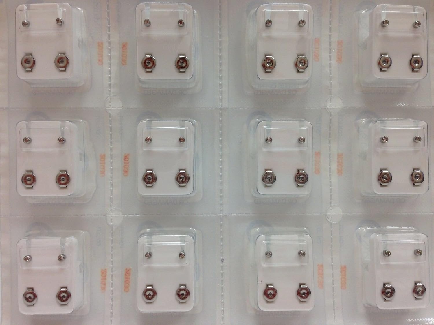 Caflon Caflon Ear Piercing Bezel Earrings Studs 3mm April C/Z White Metal 144 Pair