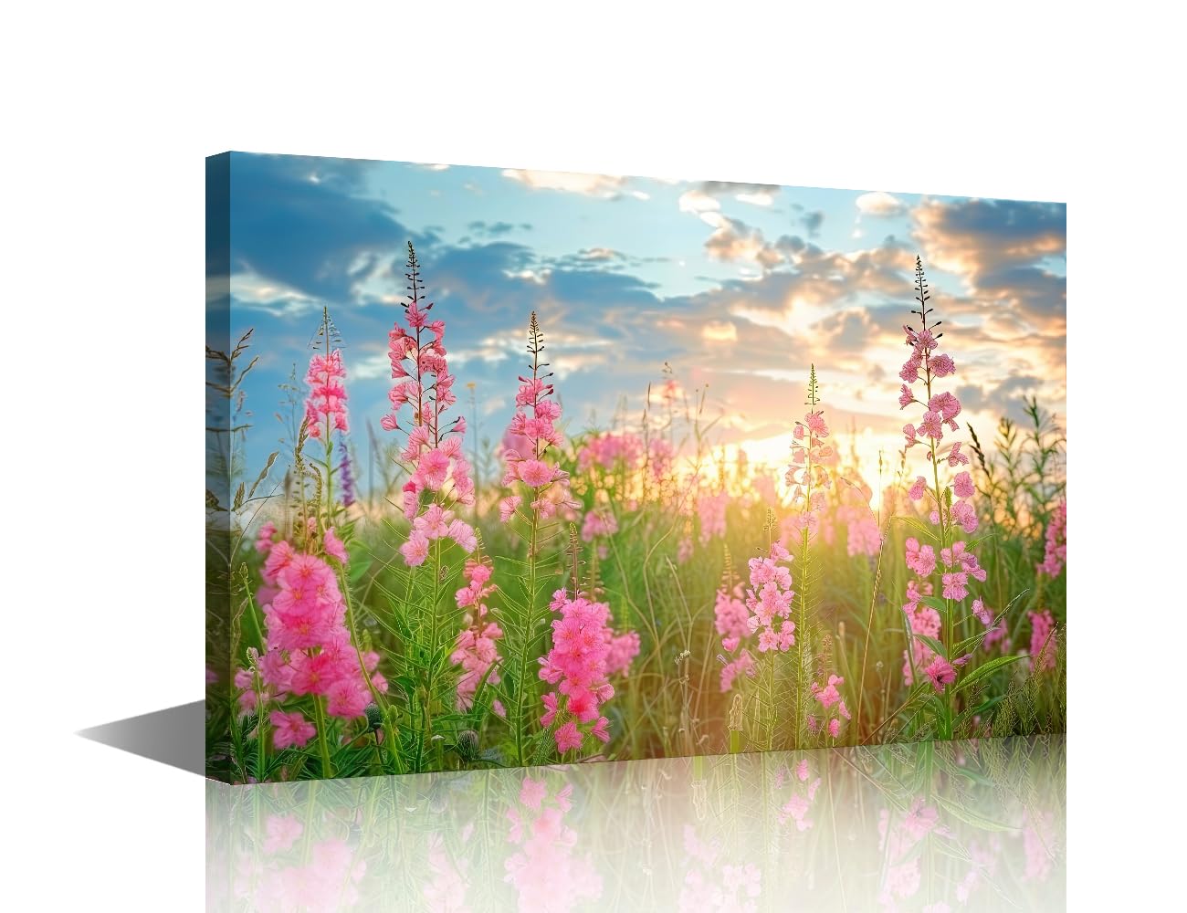 TISHIRON Canvas Art Wall Decor for Bedroom Pink Flowers Canvas Painting Wall Art Artwork for Home Walls Canvas Frame Art Prints 5 Piece Wall Art Modern Home Decor Flower Posters & Prints, 40x60cm