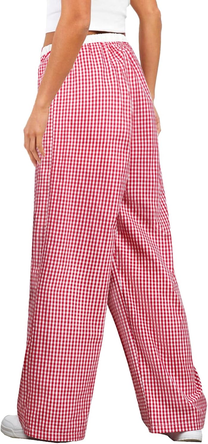 Women Pajama Pants Striped Wide Leg Elastic Waist Lounge Pj Bottoms Sleepwear - Image 2