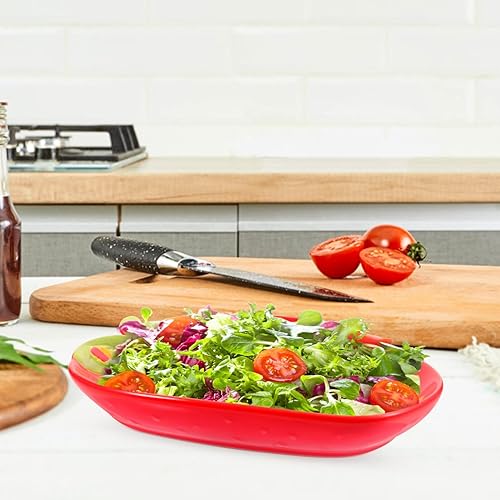 Miniatura 2 de Luxshiny Platos de cerámica de fresa para aperitivos, platos kawaii, cuencos de ensalada, fresa, fruta, recipientes para alimentos, plato decorativo