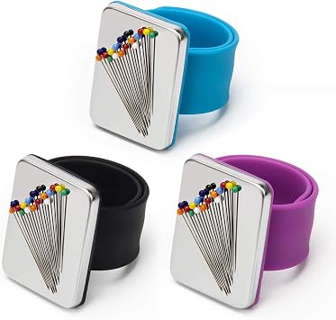 Coitak 3 PCS Magnetic Pin Holder Wrist Band, Magnetic Wrist Sewing Pincushion with Wristband for Sewing