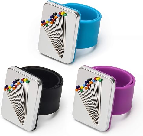 Coitak 3 PCS Magnetic Pin Holder Wrist Band, Magnetic Wrist Sewing Pincushion with Wristband for Sewing