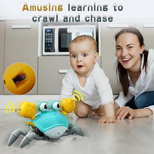 Miniatura 6 de Yeaye Crawling Crab Baby Toys Infant - Tummy Time Toy Gifts for 3 4 5 6 7 8 9 10 11 12 Boy Girl with Learning Crawl System Music for 0-6 6-12 12-18