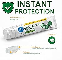Vista 2 de MED PRIDE Ungüento de zinc de bacitracina, paquete de 4 tubos de 1 onza – Ungüento antibiótico de primeros auxilios a granel para cortes, rasguños