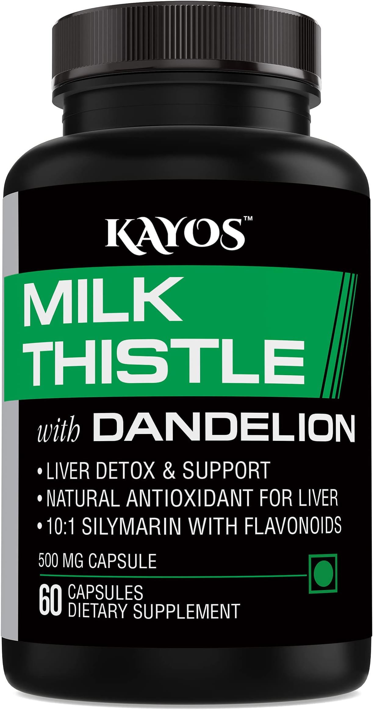 Kayos Naturals Milk Thistle With Dandelion - 60 Capsules