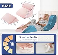 Vista 2 de 4PCS Orthopedic Bed Wedge Pillow Set for Post Surgery Recovery - Adjustable Memory Foam Support Pillows for Back/Leg/Shoulder Pain Relief, Acid