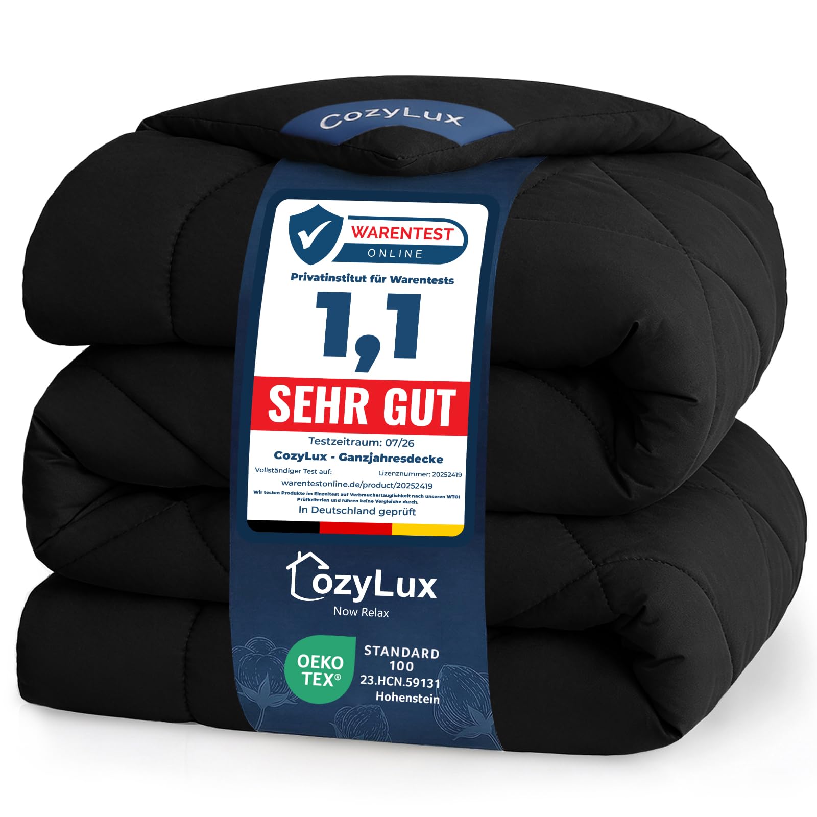 CozyLux Bettdecke 135x200 cm Schwarz für 4 Jahreszeiten