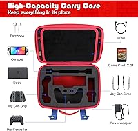 Vista 2 de KENOBEE Funda de transporte para Nintendo Switch OLED modelo 2021 Nintendo Switch bolsa de almacenamiento de viaje rígida portátil de gran