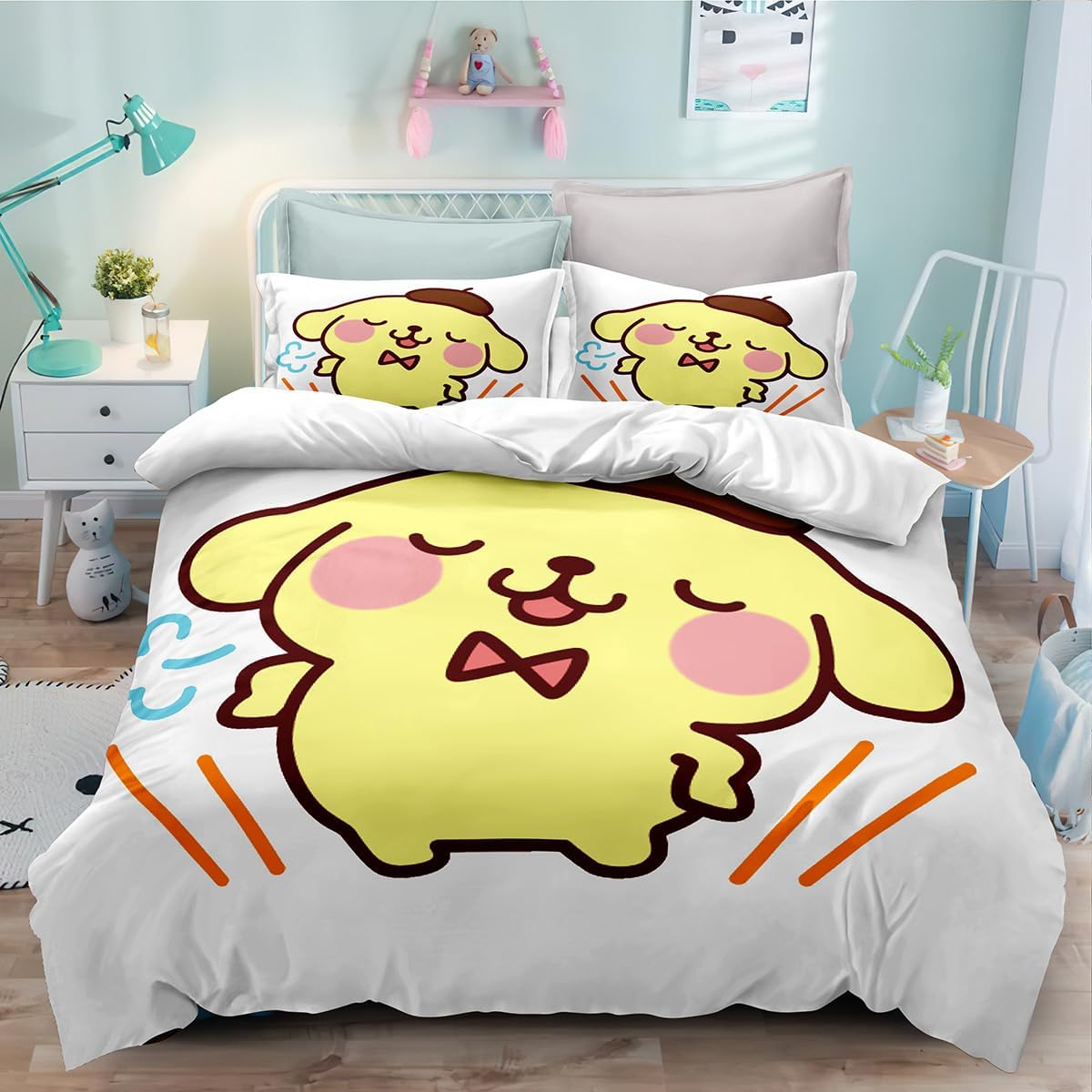 SMALLRU Cinnamoroll 3D Printed Bedding Set,Boys and Girls