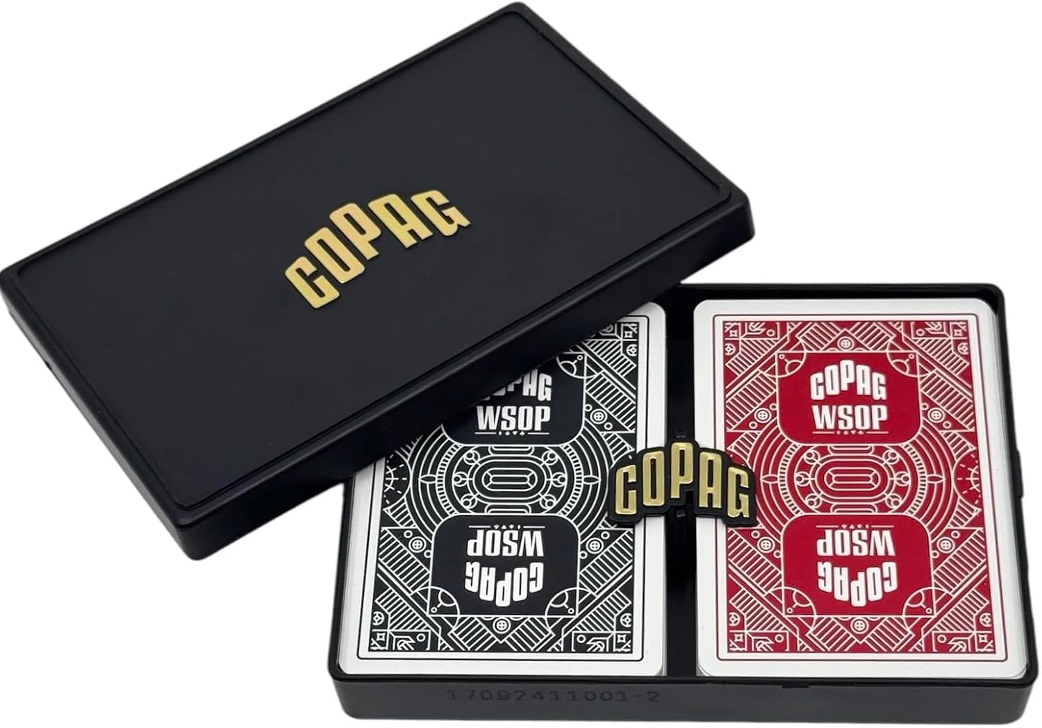 Copag World Series of Poker – Plastic Poker Size Jumbo Index Double Deck, Red Andred and Black Black