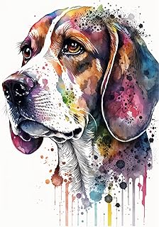 5D Diamond Painting Colorful Painting of Beagle - Handmade C