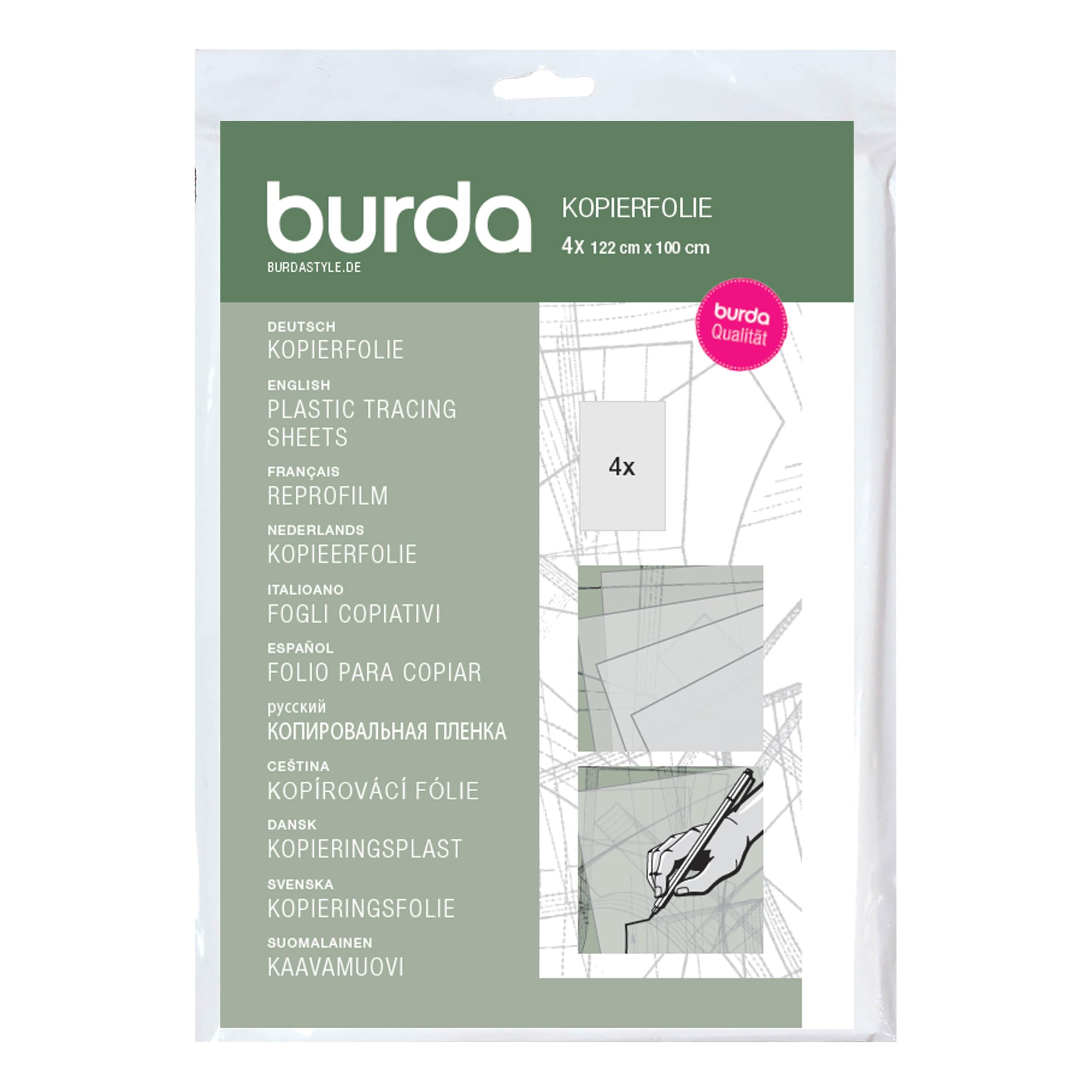 Burda Style Kopierfolie | Schnittmusterpapier | Transparent zum Abpausen | 4 Blätter …
