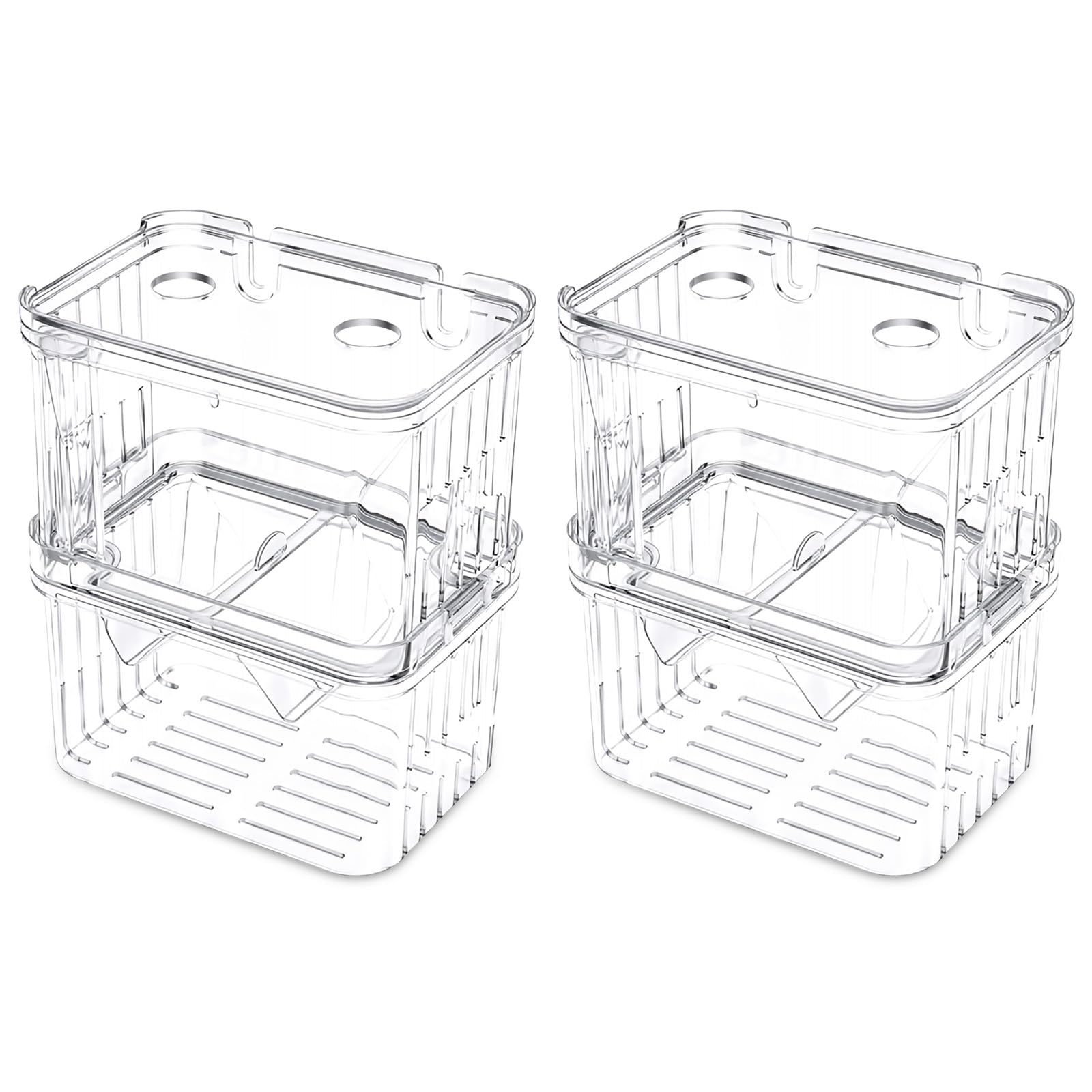 2PCS Aquarium Fish Breeding Box, Transparent Plastic Incubator Breeder Box