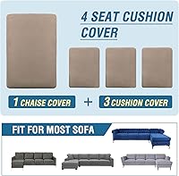 Vista 507 de H.VERSAILTEX 2025 New Sectional Couch Covers 8 Pieces Stretch Sofa Covers for Sectional Sofa Set Separate L Shaped Couch Cover for Both Left/Right