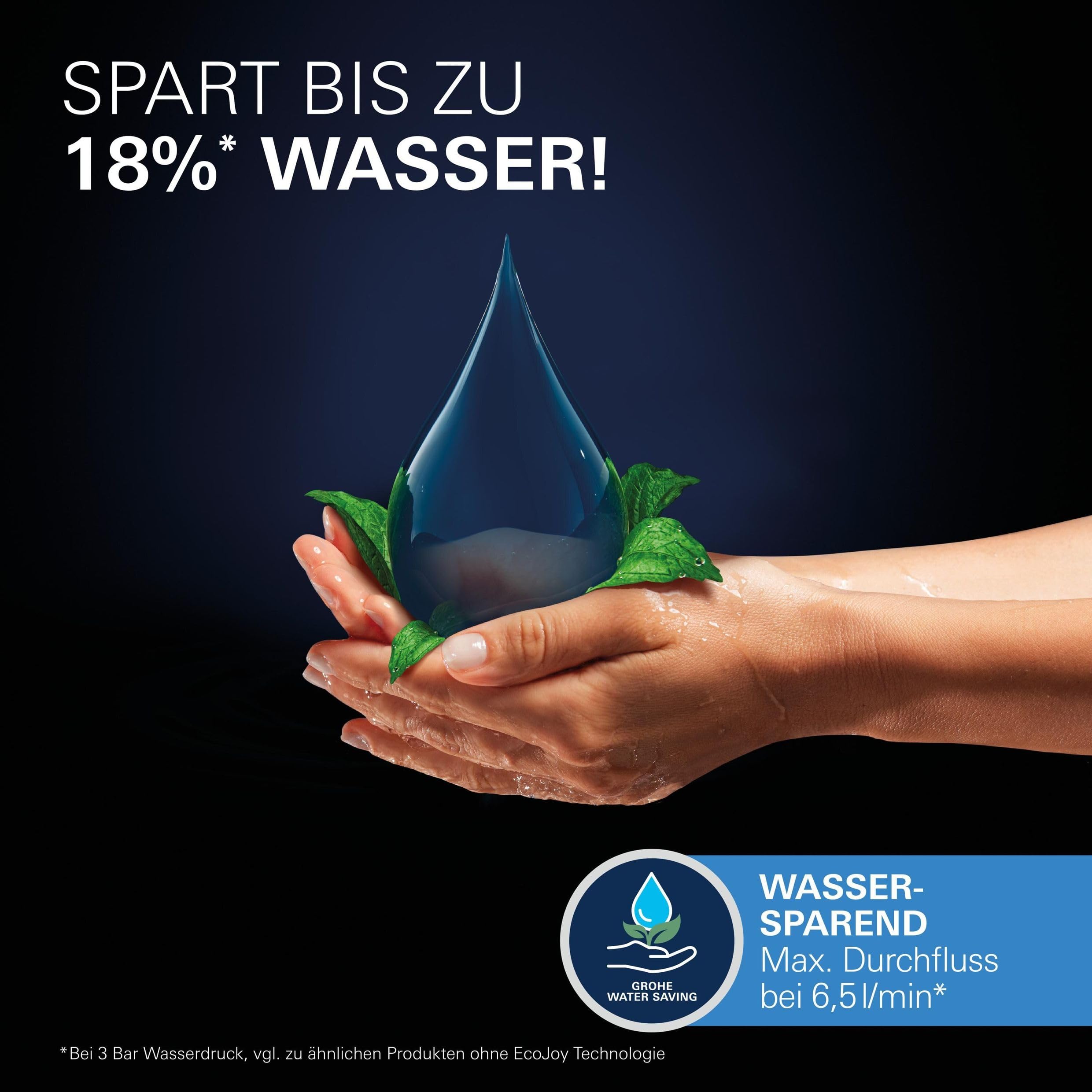 GROHE Essence, Waschtischarmatur hoch, wassersparend (Wasserhahn für das Bad, 36cm hoch, ideal für die Montage hinter dem Waschbecken, einfache Installation), chrom, 32901001