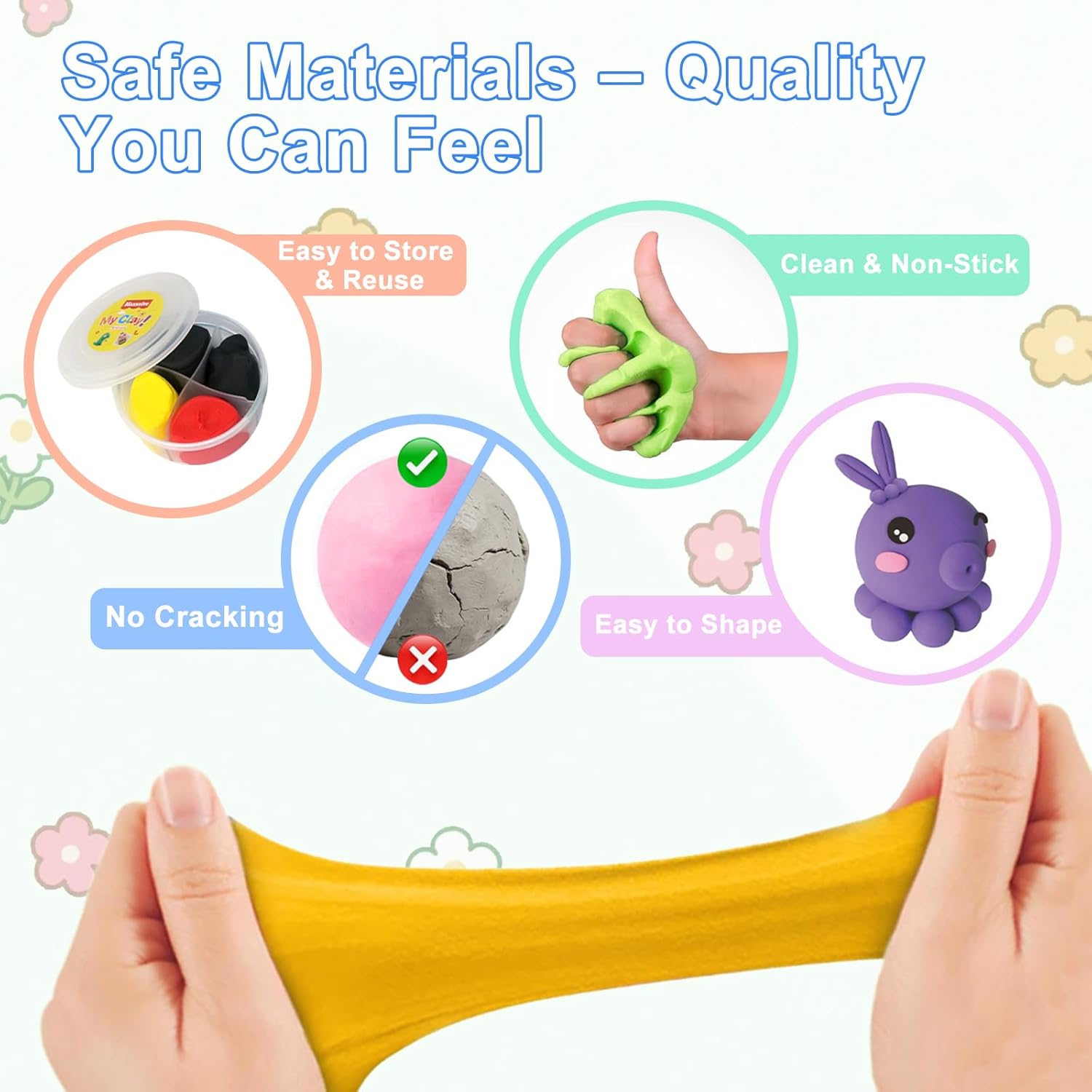 Air Dry Clay for Kids, 12 Animals Modeling Clay Kit with 8 Sculpting Tools and Clear Acrylic Sheet, Soft & Non-Sticky, Safe & Non-Toxic Magic Clays, DIY Arts & Crafts Creative Gift for Boys & Girls