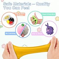 Vista 5 de Air Dry Clay for Kids, 12 Animals Modeling Clay Kit with 8 Sculpting Tools and Clear Acrylic Sheet, Soft & Non-Sticky, Safe & Non-Toxic Magic Clays