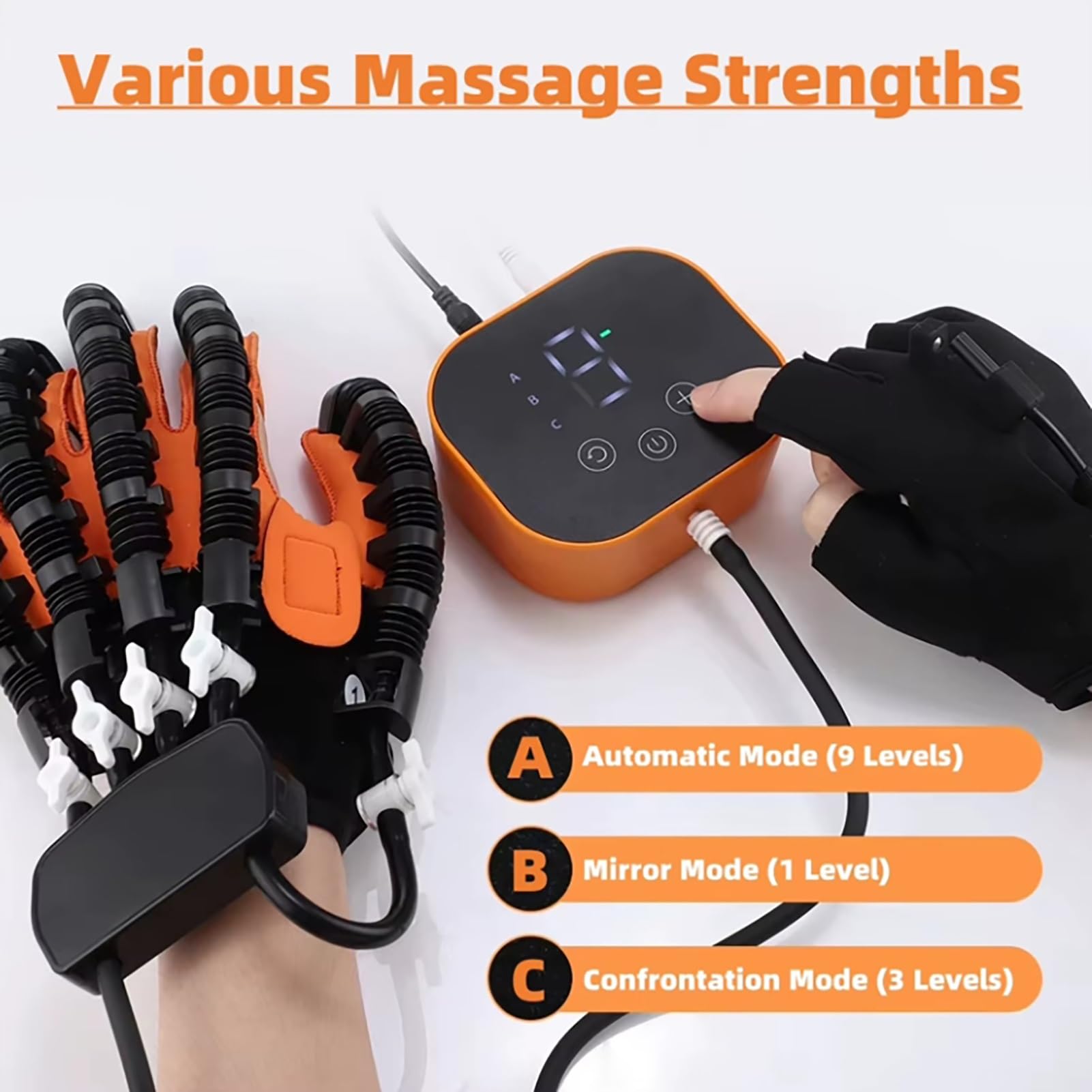 Guantes Roboticos Rehabilitación Ictus, Terapia Para Pacientes Con Artritis Hempiplejia, Alivia La Rigidez De Mano Para Ejercicio De Extensión Entrenamiento(Right,Large)