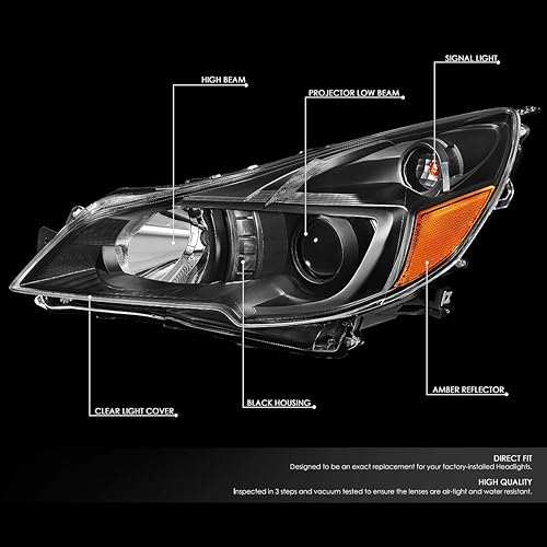Miniatura 2 de Auto Dynasty Par de faros delanteros de proyector de esquina ámbar estilo OE compatible con Subaru Outback Legacy 10-14
