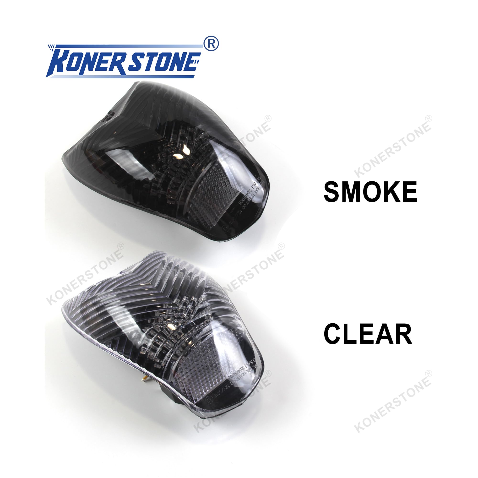E-MARK - Luz trasera para BMW K1200R K1200S 2005-2008, luz trasera de freno de señal de giro, accesorios de repuesto integrados para motocicleta, K 1200 R S, lente ahumada 2006 2007
