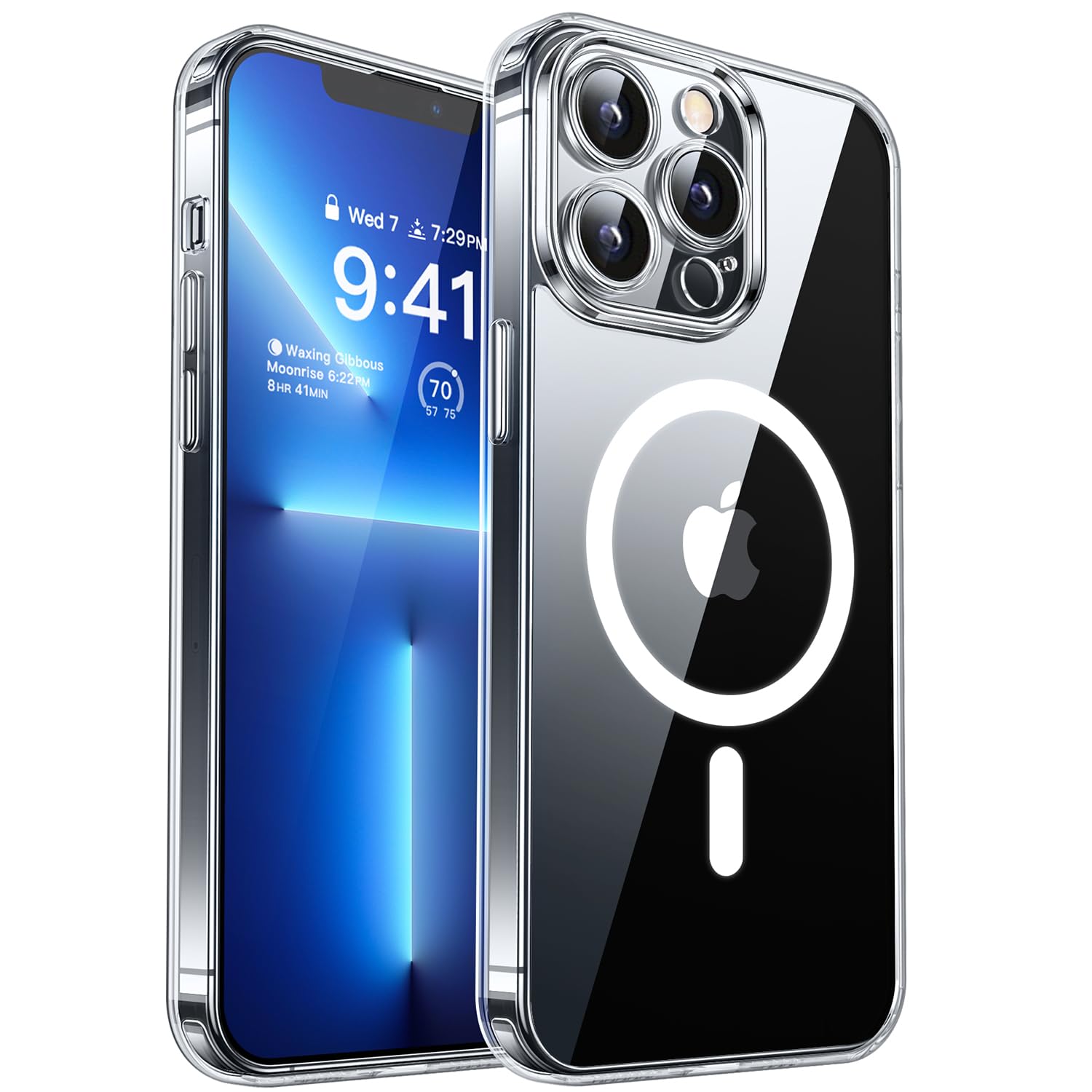 CANSHN Magnetic Compatible with iPhone 13 Pro Case, Upgraded [Full Camera Protection] [Compatible with Magsafe] Non-Yellowing Shockproof Protective