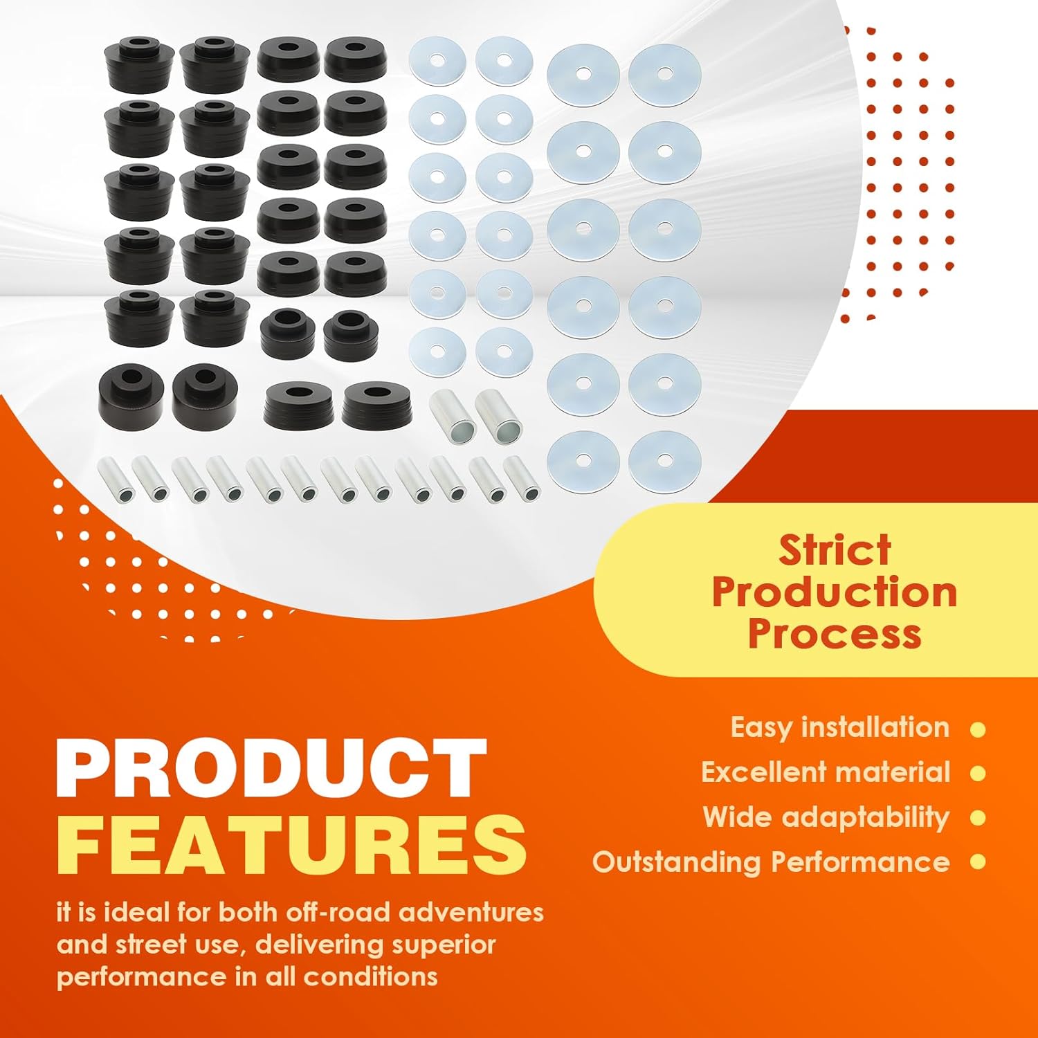 62PCS Body Mount Bushing Kit Compatible with Century Regal 1982-1987 Malibu 1978-1983 El Camino 1978-1987 7-132