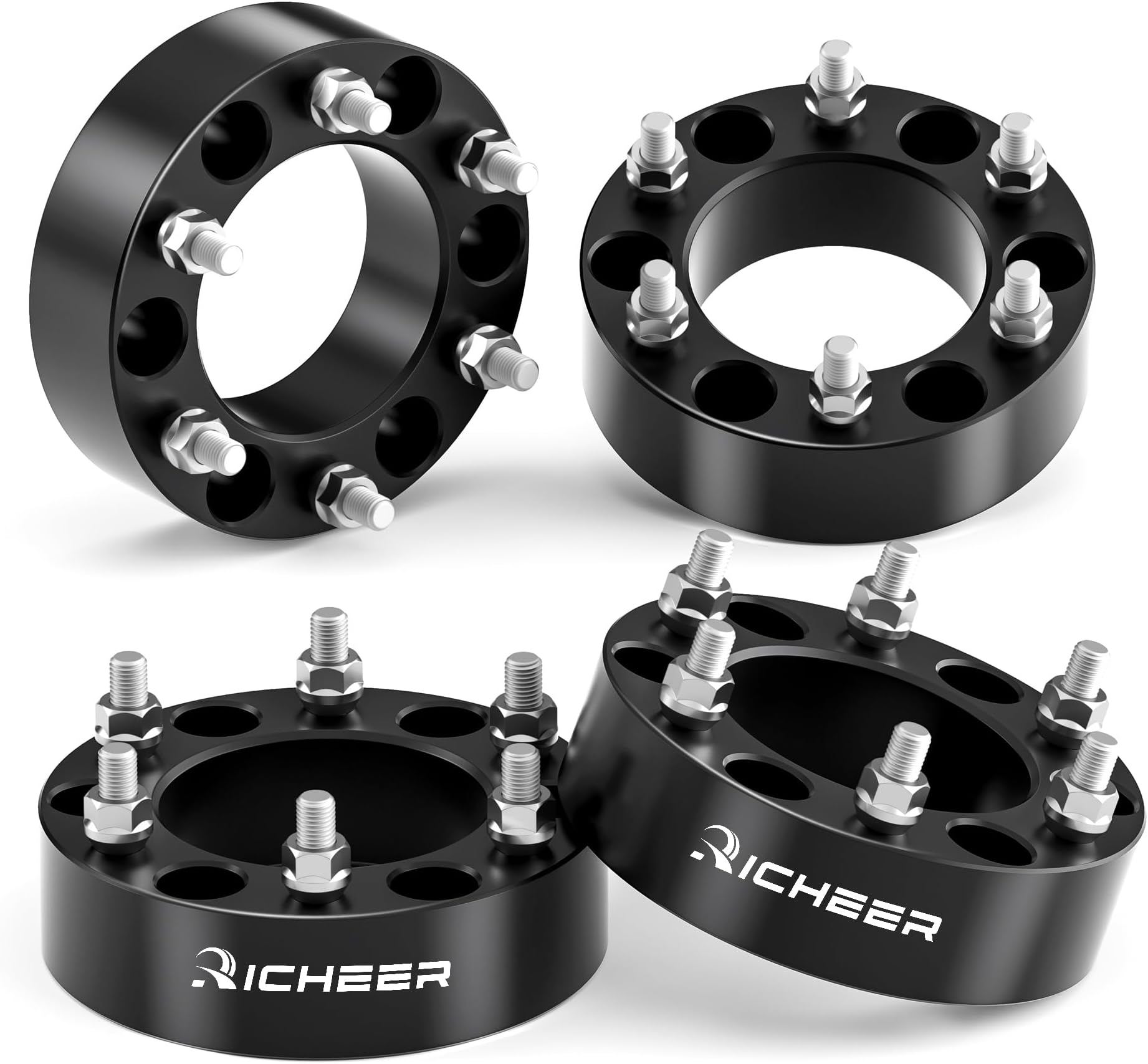 Richeer 6x5.5 Wheel Spacers for Silverado Suburban Sierra Savana 1500 Express Tahoe Yukon Escalade C2500 K1500, 2" Forged 6x139.7mm Wheel Spacer with M14x1.5 Studs & 108mm Center Bore