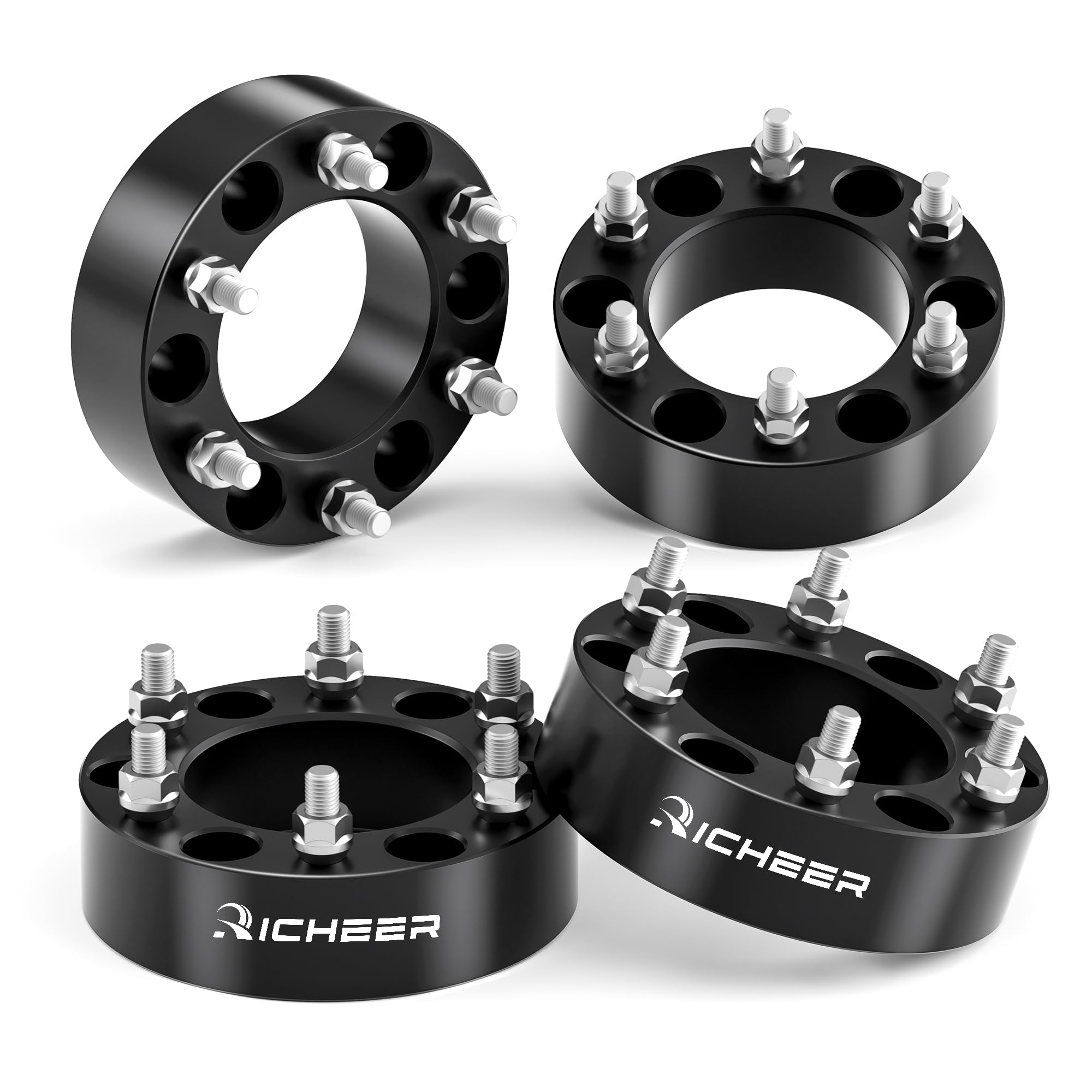 Richeer 6x5.5 Wheel Spacers for Silverado Suburban Sierra Savana 1500 Express Tahoe Yukon Escalade C2500 K1500, 2" Forged 6x139.7mm Wheel Spacer with M14x1.5 Studs & 108mm Center Bore