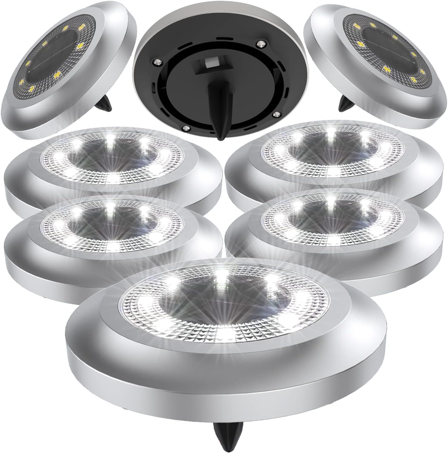 KINGMAZI Solar Lights for Outside, Outdoor Lights with 8 Led, Solar Garden Lights for Landscape, Solar Outdoor Lights, Walkway, Lawn, Steps Decks, Pathway Yard Stairs Fences, Led lamp, Waterproof