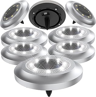 Solar Lights for Outside, Outdoor Lights with 8 Led, Solar Garden Lights for Landscape, Solar Outdoor Lights, Walkway, Lawn, Steps Decks, Pathway Yard Stairs Fences, Led lamp, Waterproof(White-8pcs)