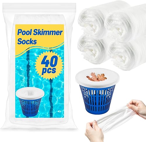 Sukh Calcetines de skimmer para piscina, 60 unidades, calcetines de filtro de desnatador, calcetines de filtro de piscina, calcetines de filtro de