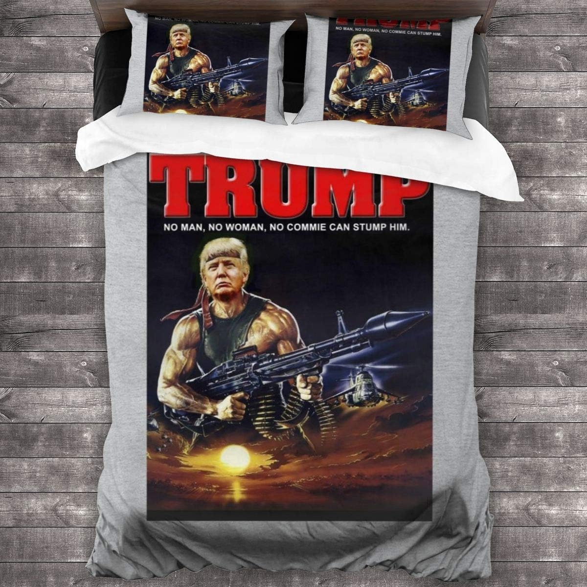 Knncch Donald Trump Rambo Muscle Man 3 Pieces Bedding Set Duvet Cover ...