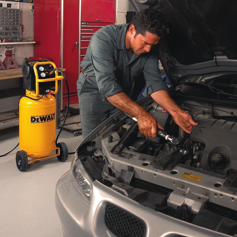 Man using DEWALT D55168 for automotive repair